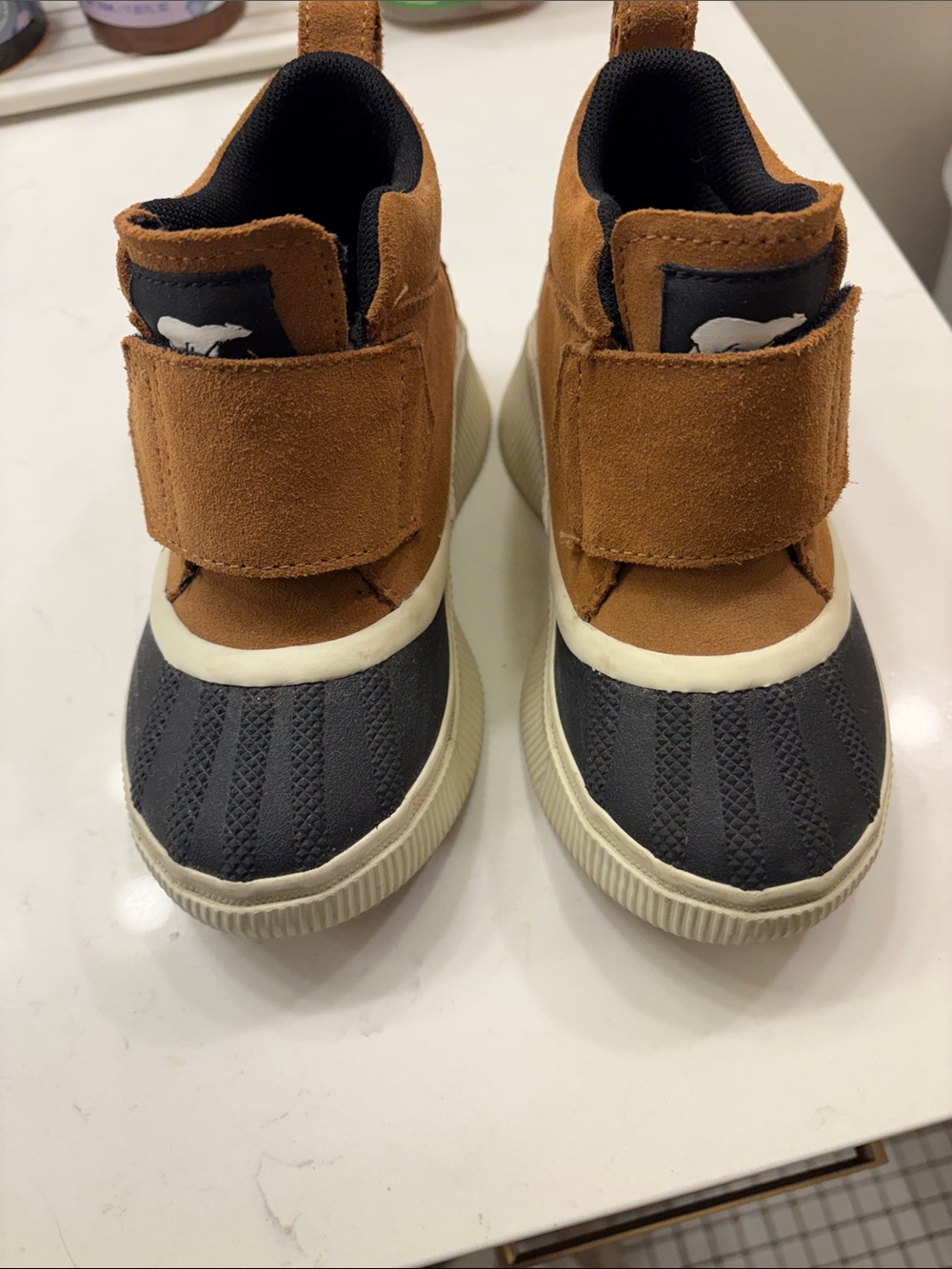 Sorel Kids Brown Suede and Black Rubber Duck Boots